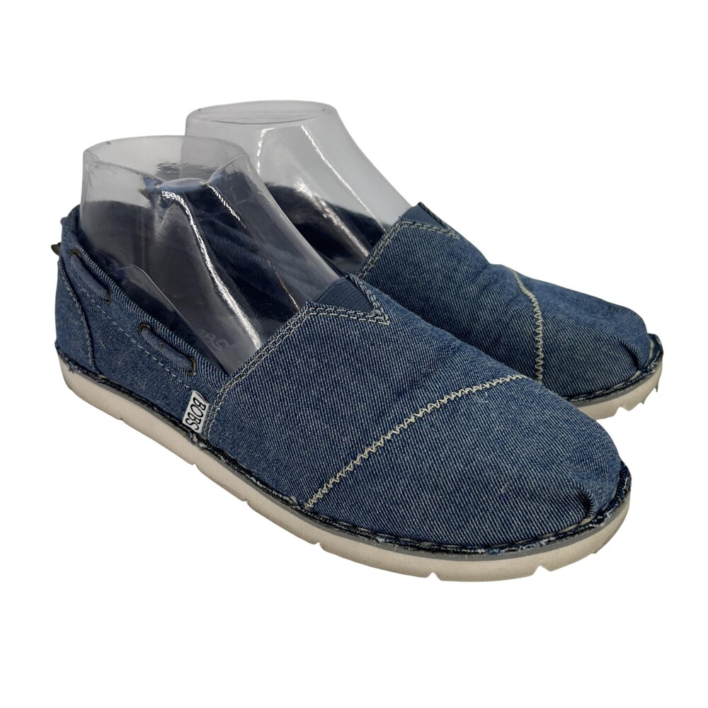 BOBS From Skechers Chill Flex New Groove Shoes Womens Size 8 Blue Denim Flat
